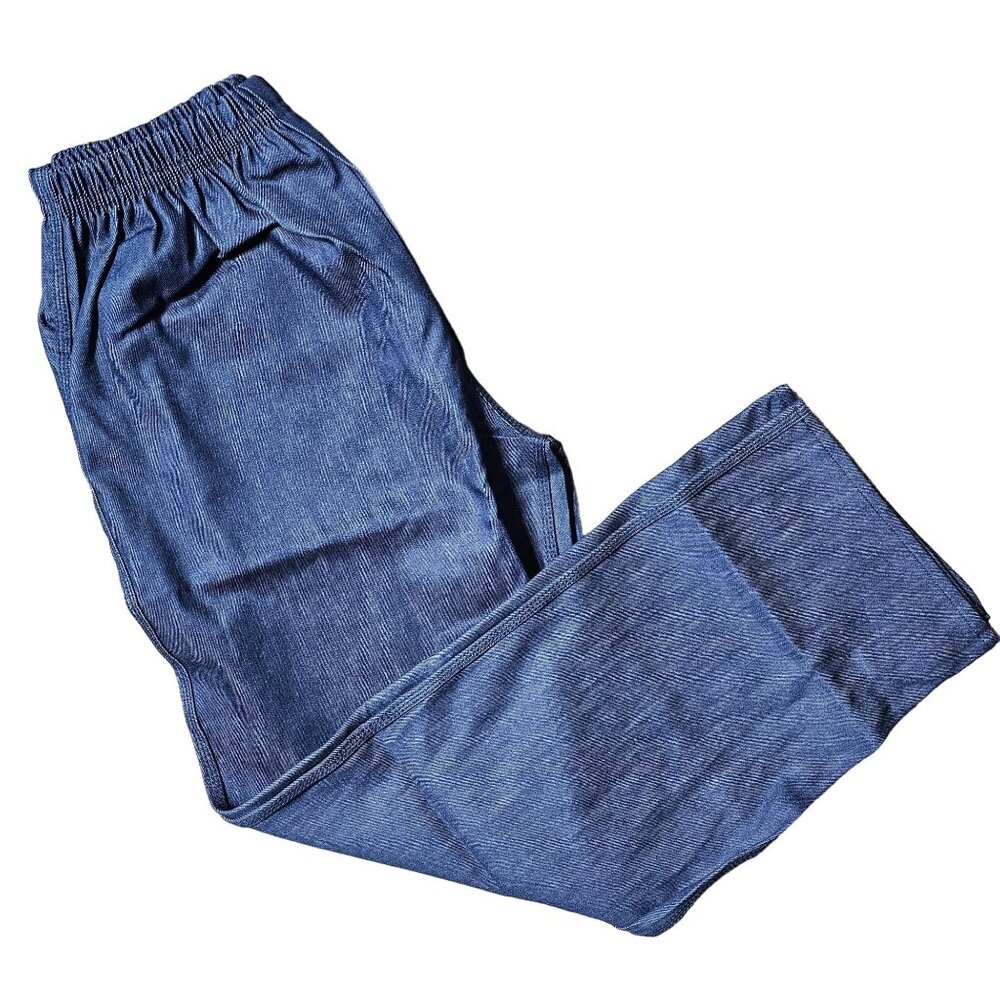 Relaxed Fit Denim-Look Lounge Pants Women 18/3XL Tight Elastic Waist Roomy Hips